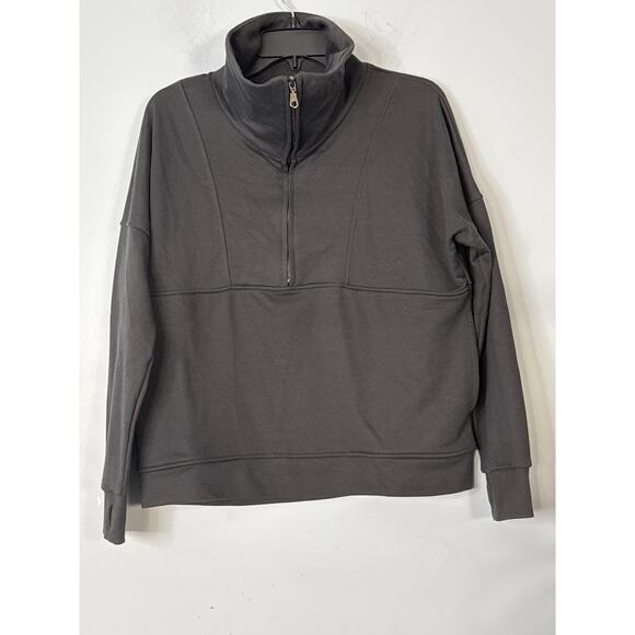 Wilo The Label Gray Oversized half Zip Front Sweatshirt Small Cotton Blend - Picture 1 of 6